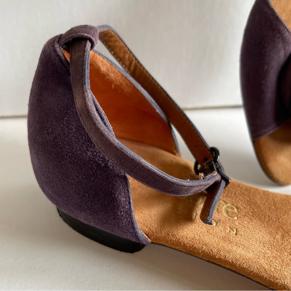 Purple Leather Rosette Open-Toe Shoes 💜 Made in Spain - Picture 5 of 7